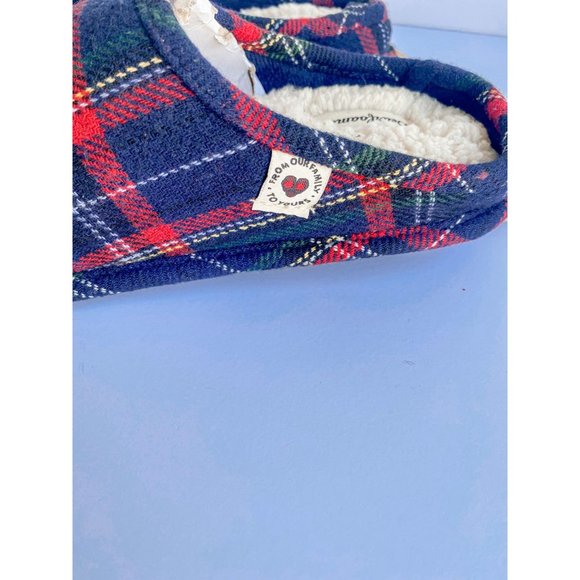 Dearfoams Women's Mama Bear Clog Slippers In Blue Plaid Size L (9-10) - Picture 4 of 6
